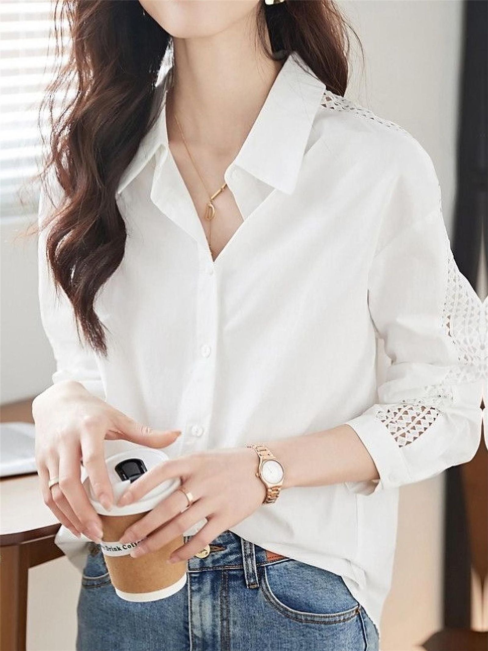 Spring 2025 Women's Solid Color Chiffon Square-Neck Top