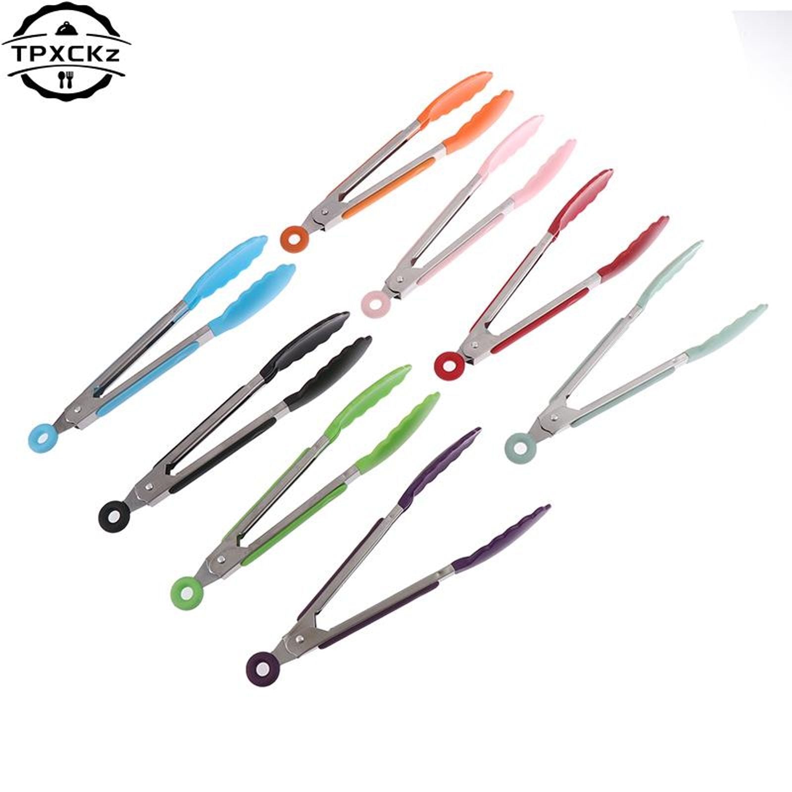 Silicone BBQ Grilling Tongs - Non-Stick Kitchen Tools