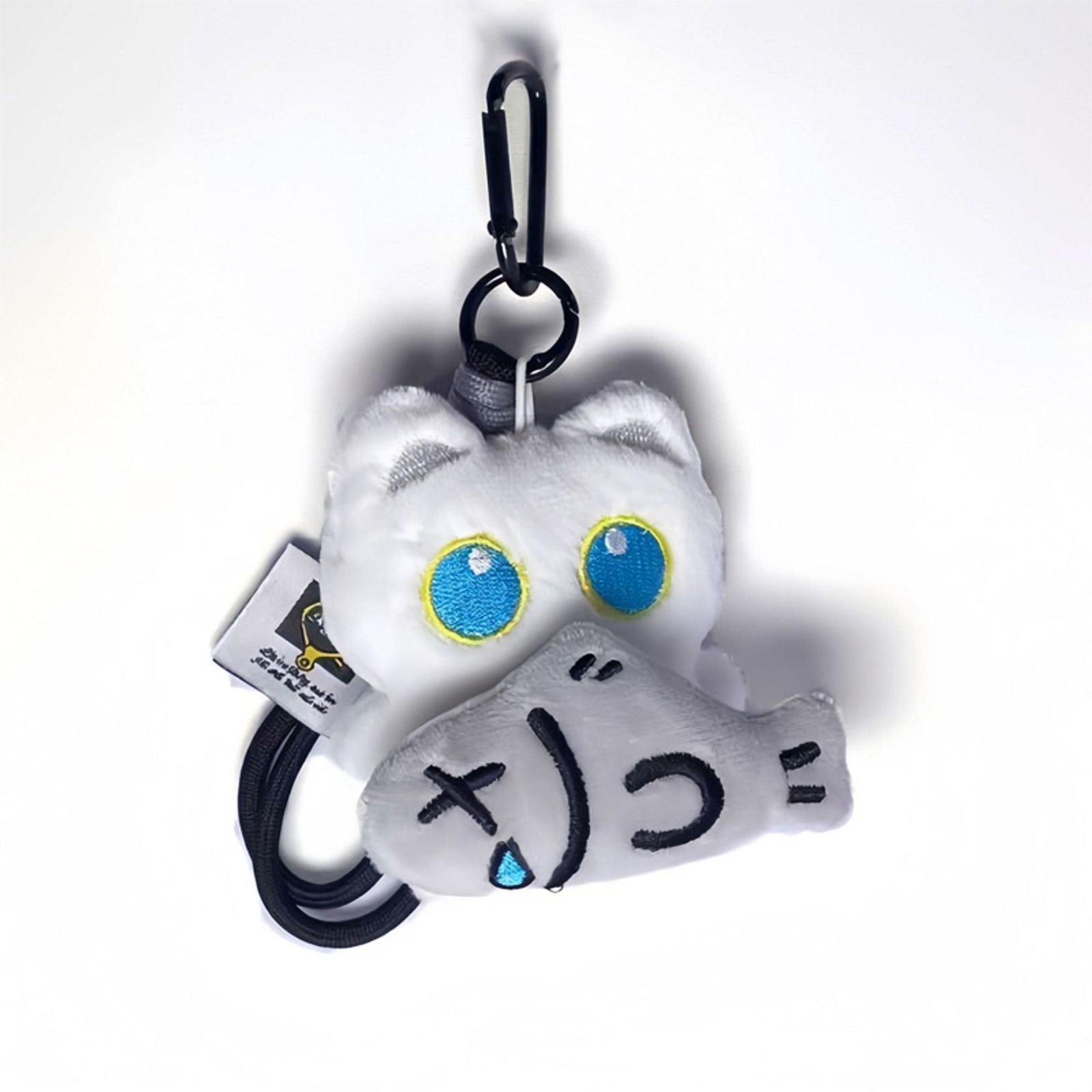 2Pcs Cool Plush Black Cat Doll Toy Keychain Pendant Charms