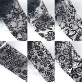 10 Rolls of White and Black Lace Nail Art Foils Set