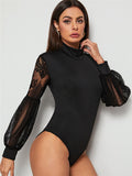 Women's Sexy Long Sleeve Bandage Bodysuit Jumpsuit