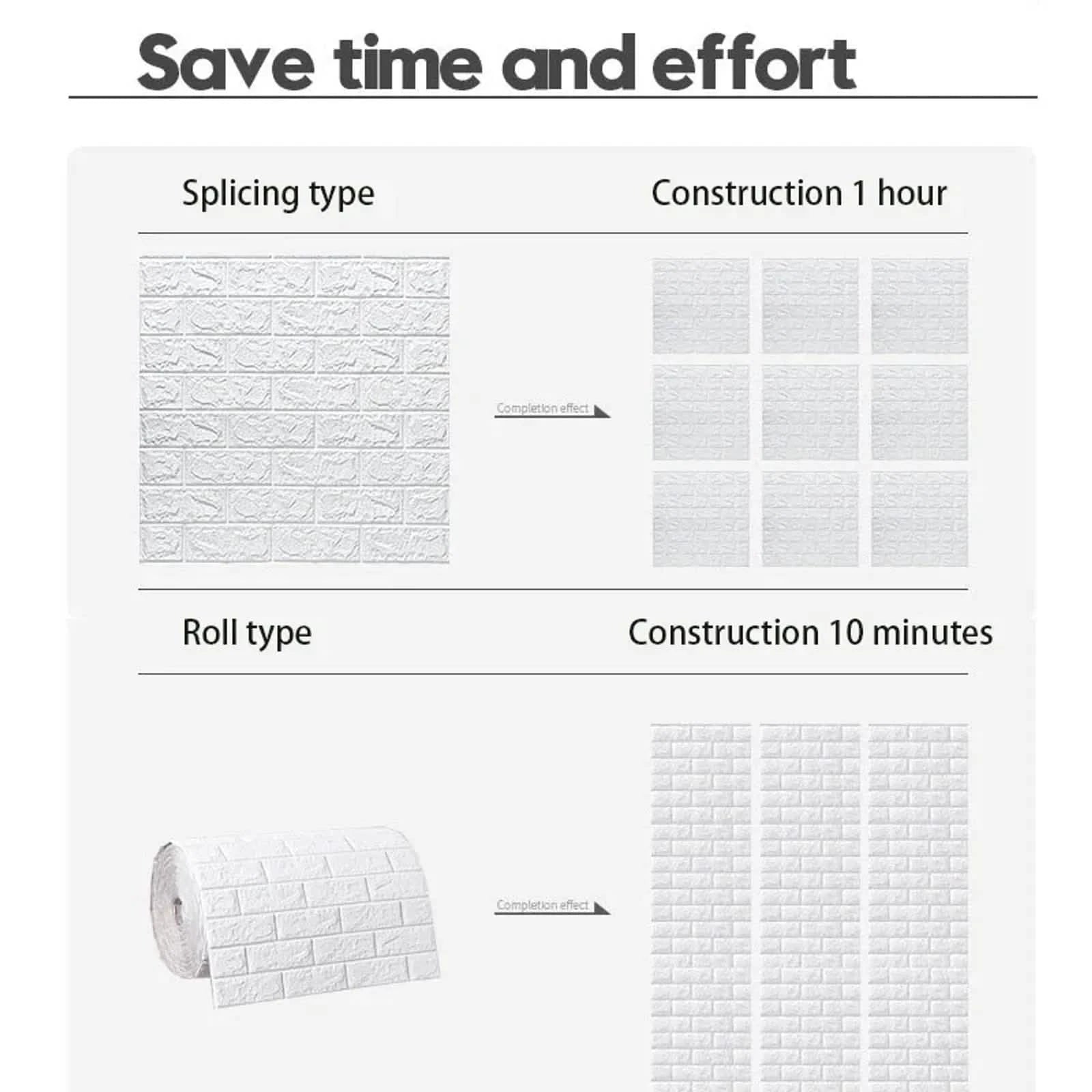 3D Self-Adhesive Antique Foam Brick Wallpaper