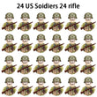 WWII Infantry Soldier Mini Gun Model Building Blocks