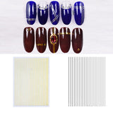Luxury 3D Gold & Silver Stripe Nail Art Stickers