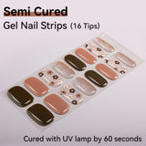 16 Tips Semi-Cured Gel Nail Stickers - Long-Lasting Colors