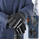 Winter Warm Touchscreen Leather Cycling Gloves for Men