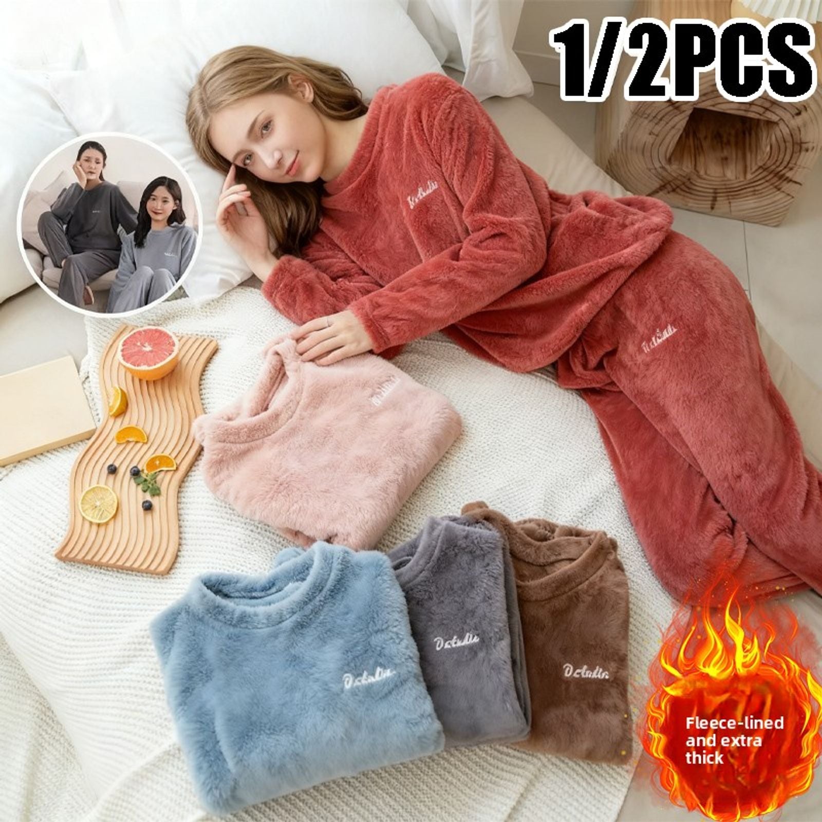 Cozy Coral Fleece Fairy Pajamas for Women