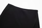 2025 Black Asymmetric Skort for Women