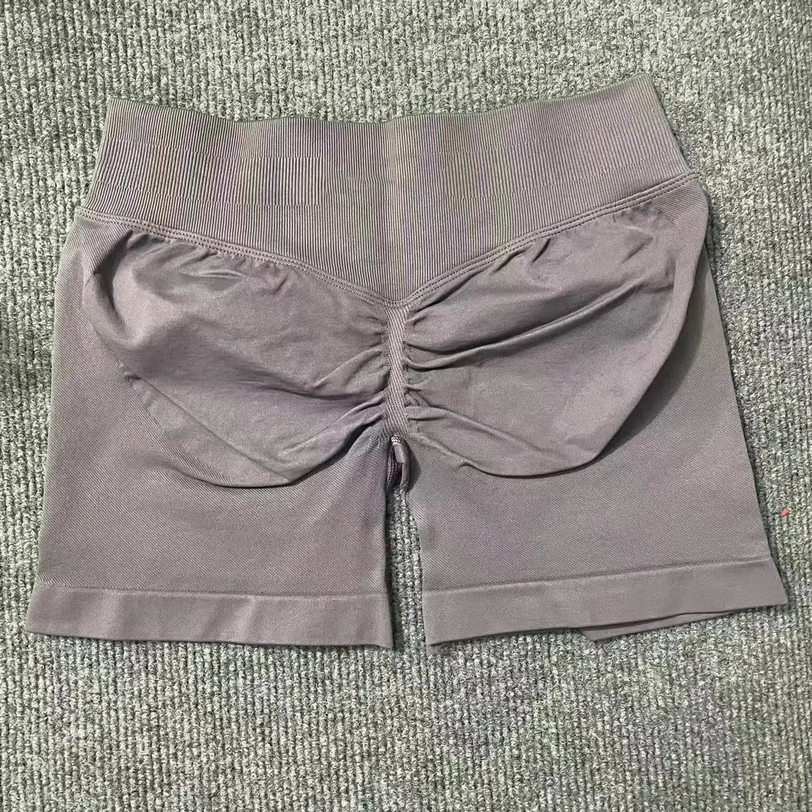 Dfyoga Workout Scrunch Shorts Set with Halter Sports Bra