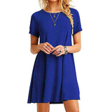 Women’s Vintage Casual Short Sleeve T-Shirt Dress