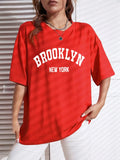 Women's Brooklyn Retro Letter Print T-shirt