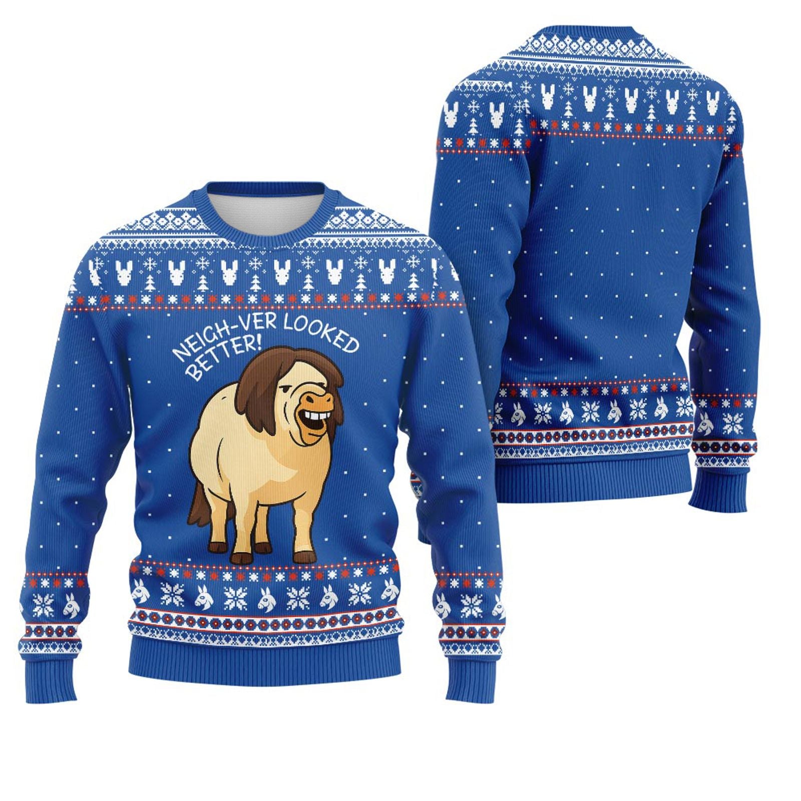 Funny Horse Meme Ugly Christmas Sweater for Men and Women