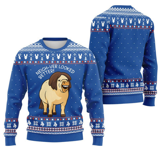 Funny Horse Meme Ugly Christmas Sweater for Men and Women
