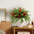 30pcs Artificial Pine Branches with Red Berry Stems