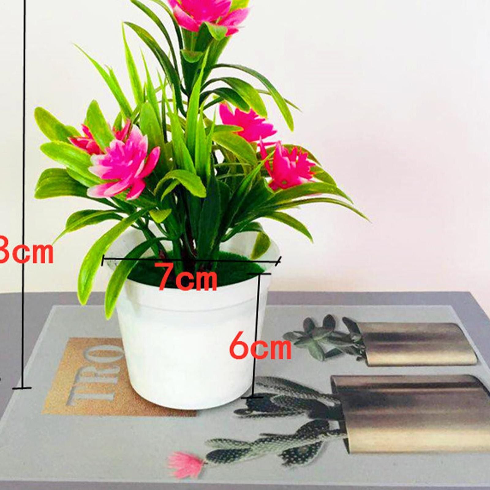 Artificial Potted Plant - Yellow, Red, Orange, Pink, Purple