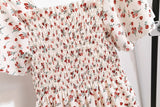 Spring Summer Floral Chiffon Midi Dress for Women