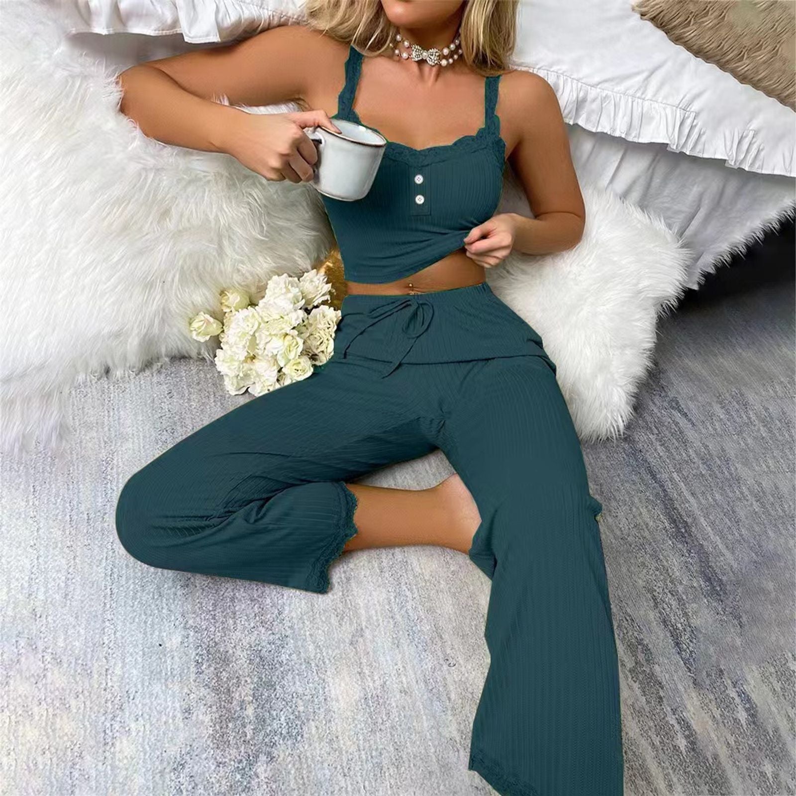 Stylish Lace Sleepwear Set for Women