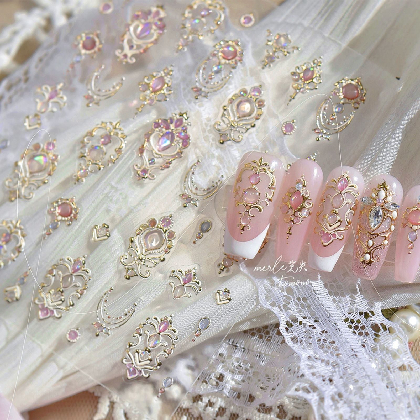 Elegant Gold Scepter 5D Nail Art Stickers