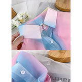 Irregular Gradient Rainbow Long Sleeve Blouse