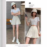 Summer A-Line Pleated High Waist Shorts for Women