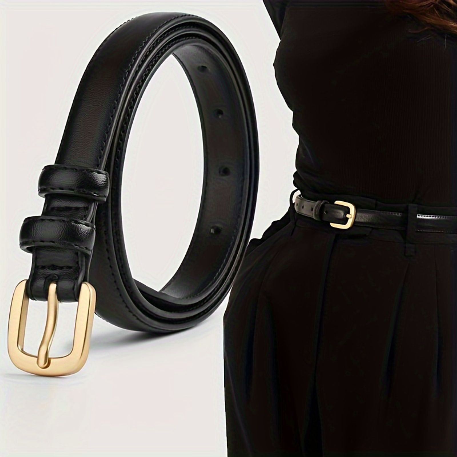 2-Pack Casual Fashion Belts with Needle Buckle