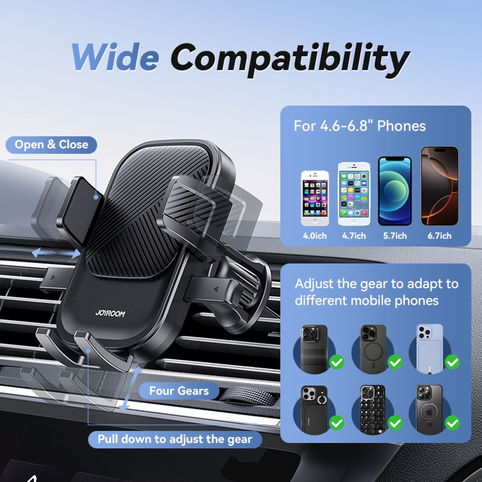 Universal Car Air Vent Phone Holder Mount - 360 Rotation