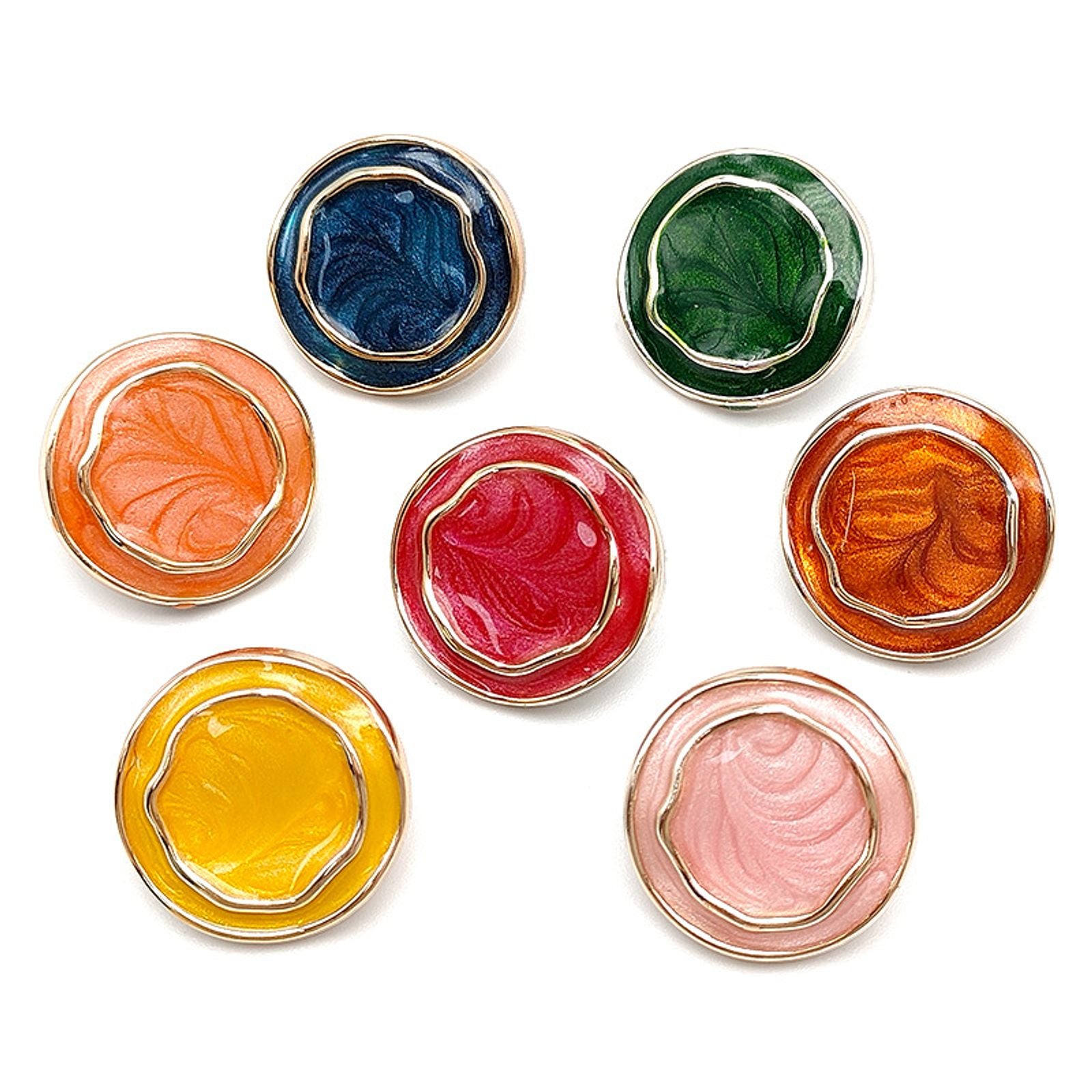 Gold Flower Resin Buttons for Sewing - Set of 6