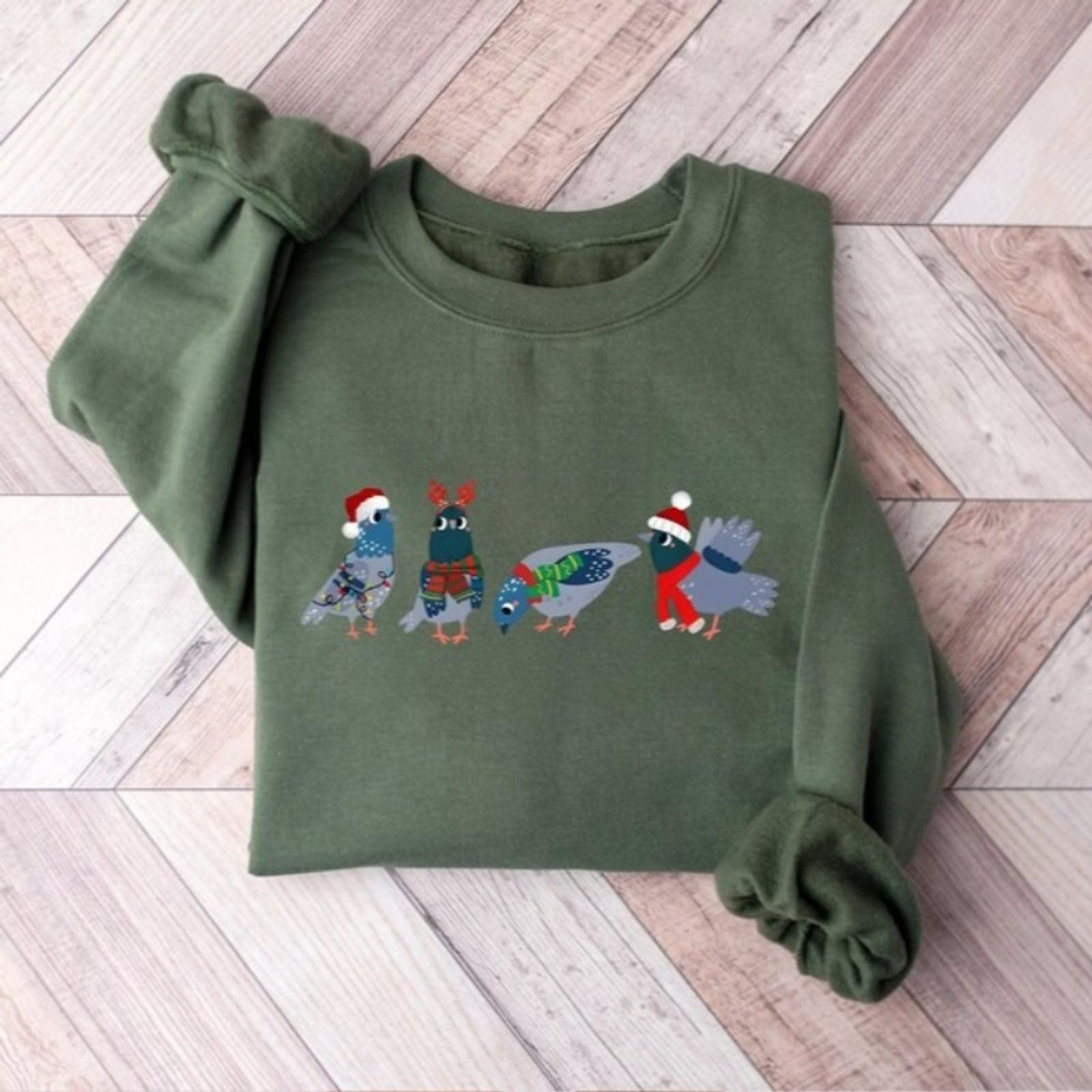 Christmas Pigeon Sweatshirt - Funny Bird Lover Gift