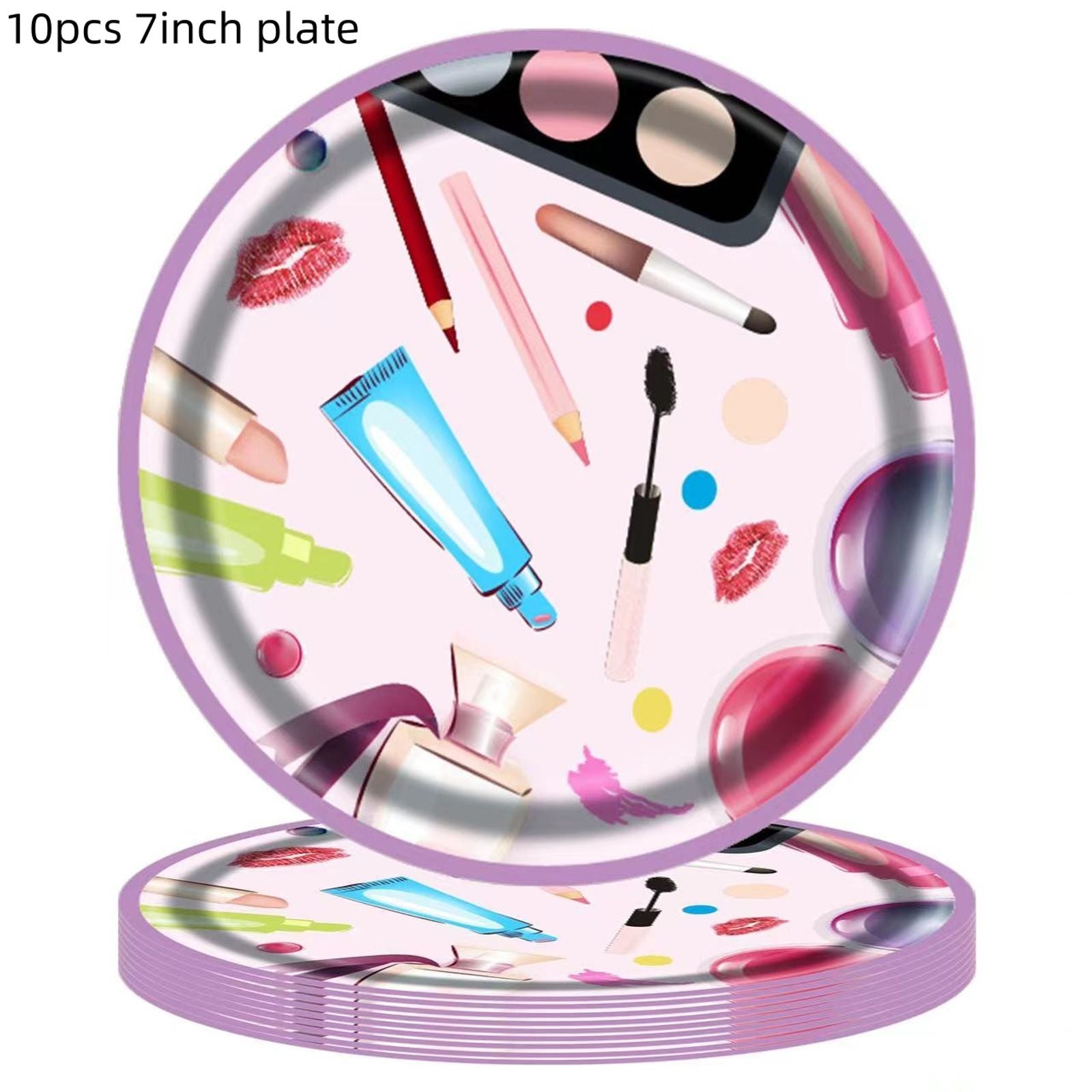 Makeup Birthday Disposable Tableware for Spa Parties