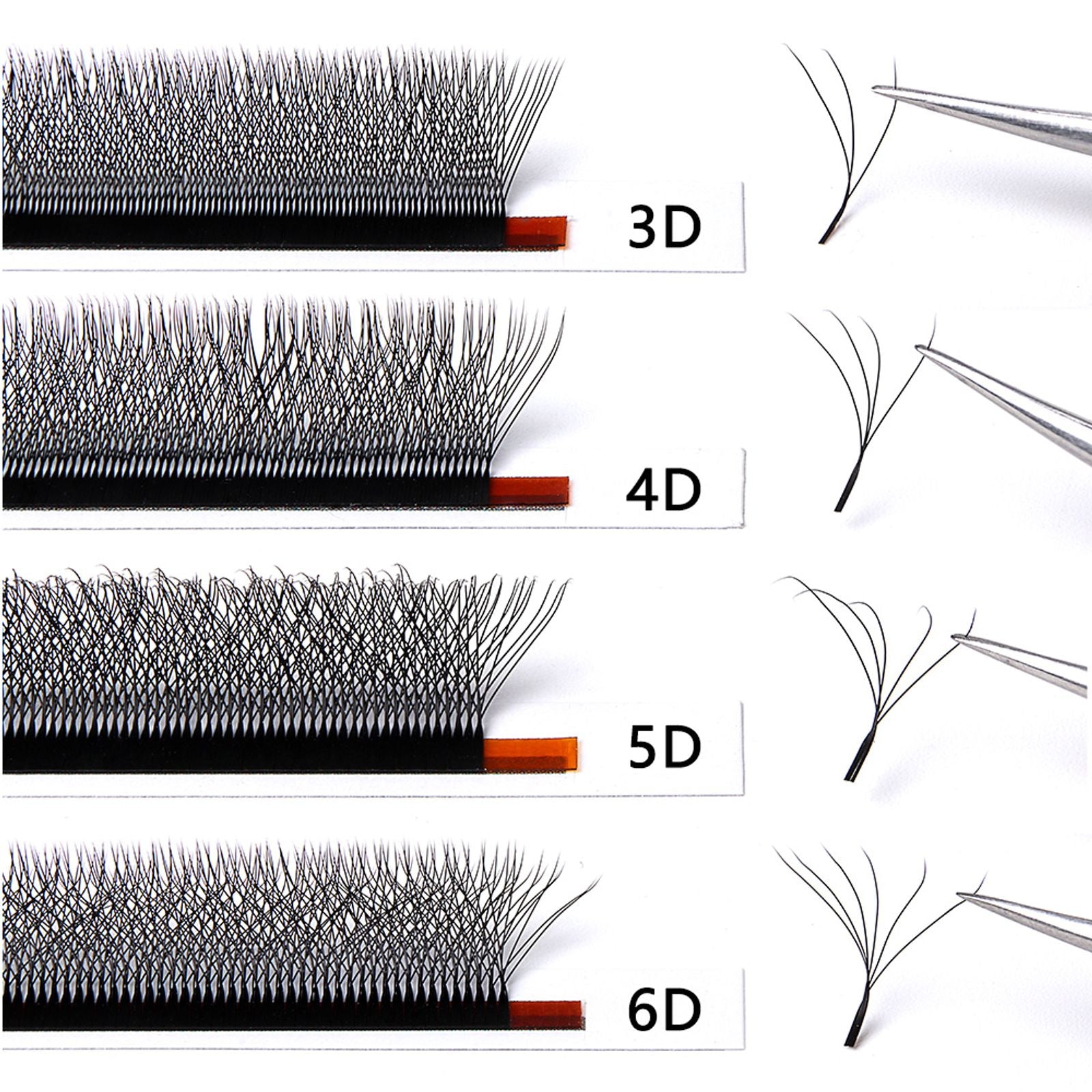 Befer W Shaped Fake Eyelash Extensions - 3D to 6D Variants