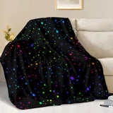 Colorful Stars Dots Circles Throw Blanket