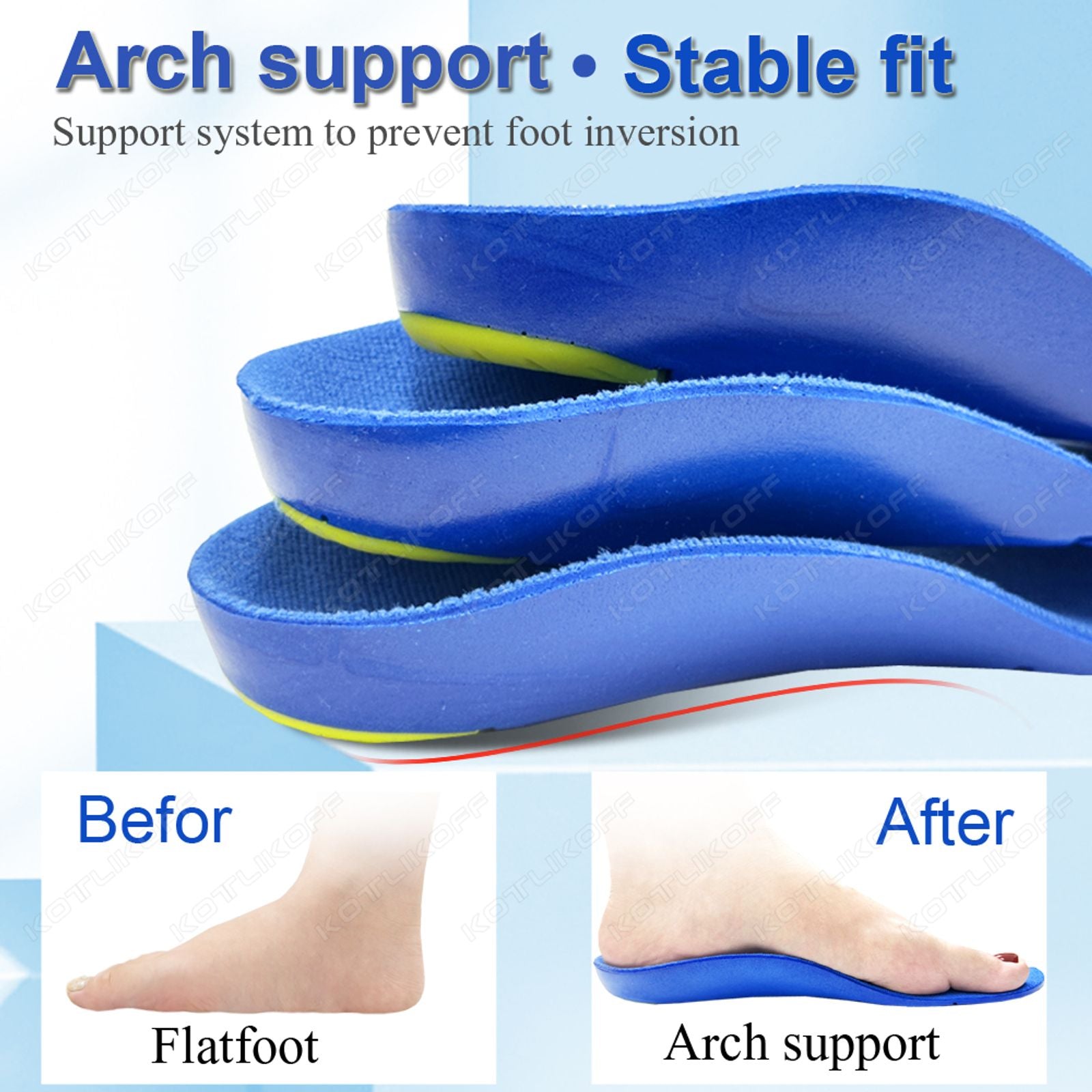 Orthotic Insoles for Flat Feet and High Arches