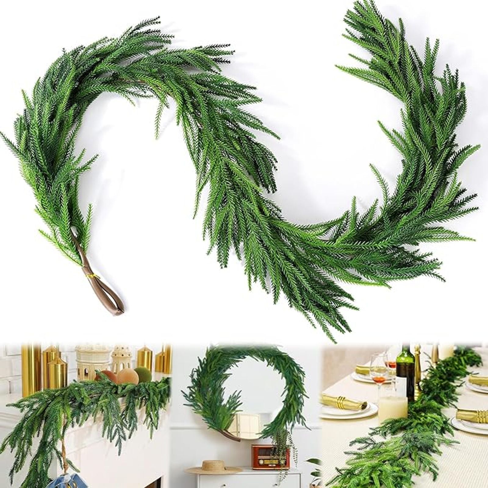 180cm Norfolk Pine Christmas Garland - Artificial Decoration