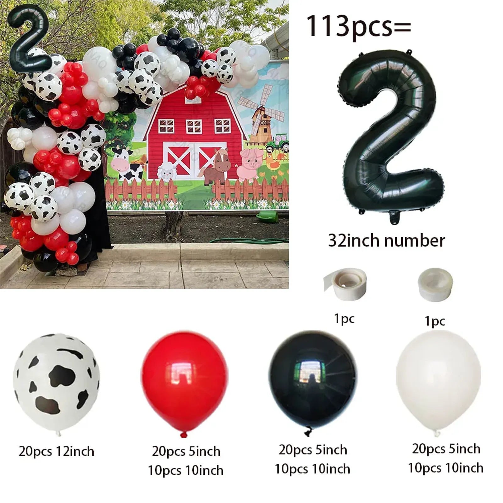 Cowboy Cowgirl Theme Cow Balloon Garland Arch Kit