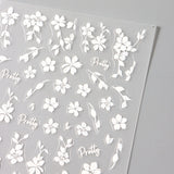 2pcs 3D White Flower Nail Art Stickers for DIY Manicure