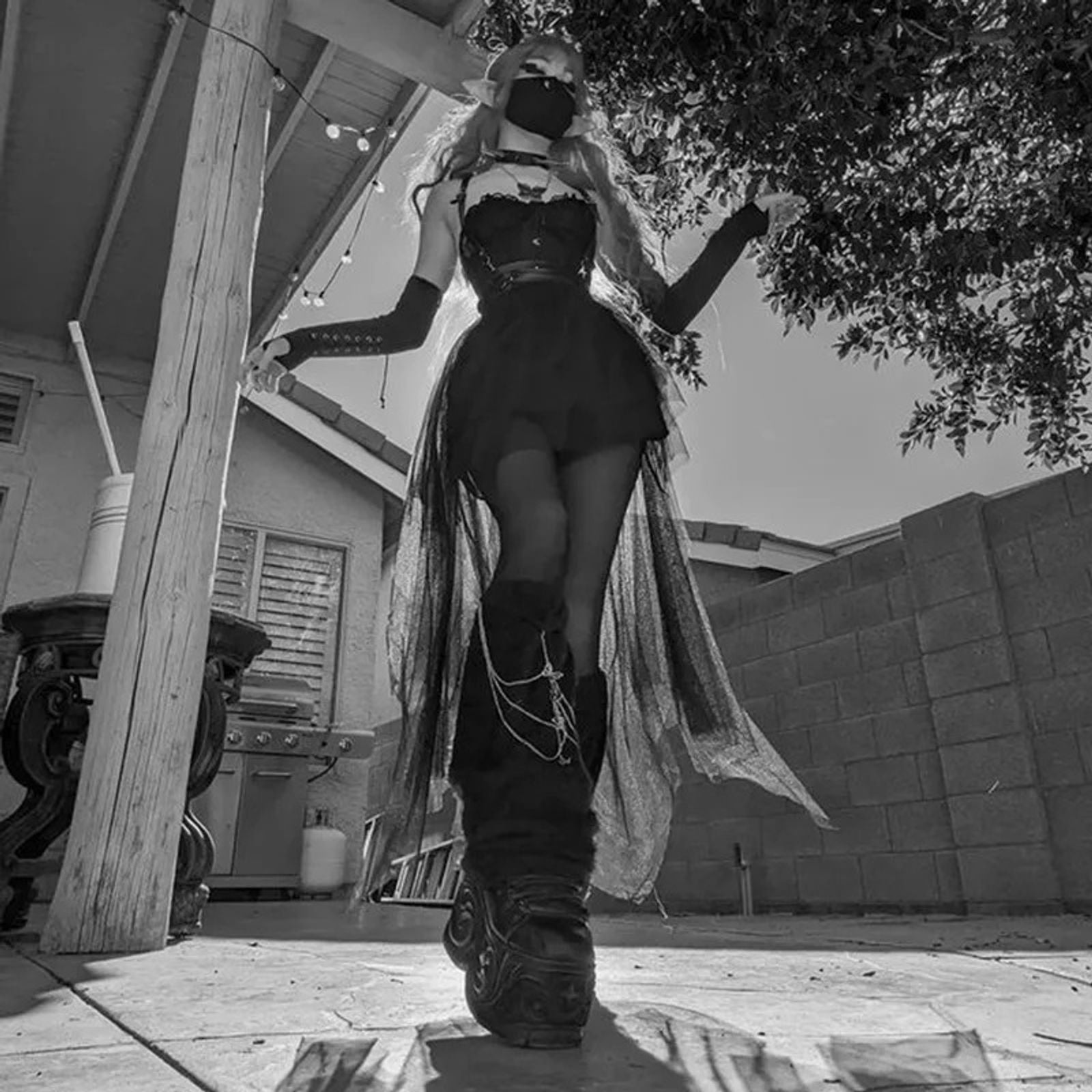 High-Waisted Irregular Skirt for Women - Gothic Style