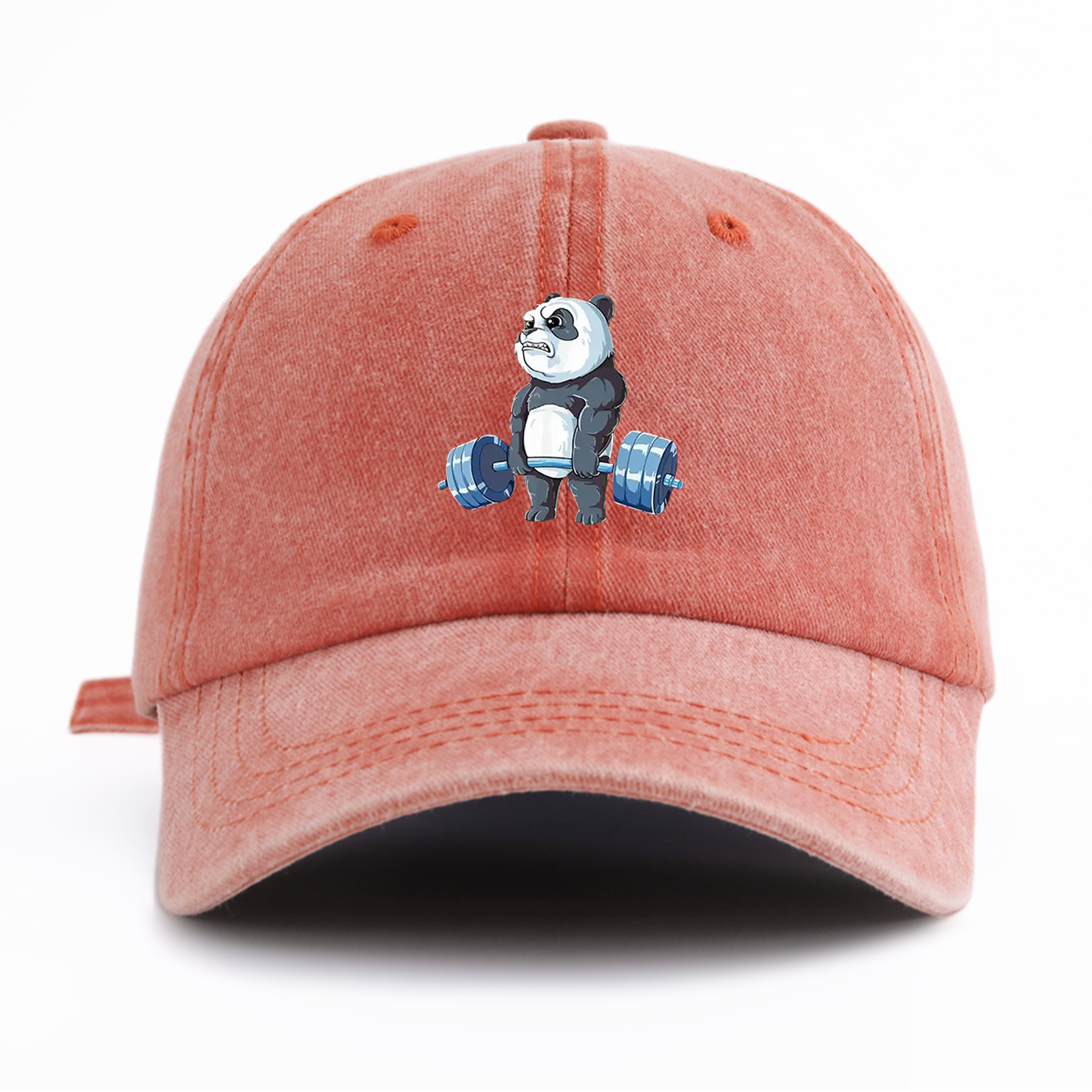 Panda Print Washed Baseball Cap for Adults