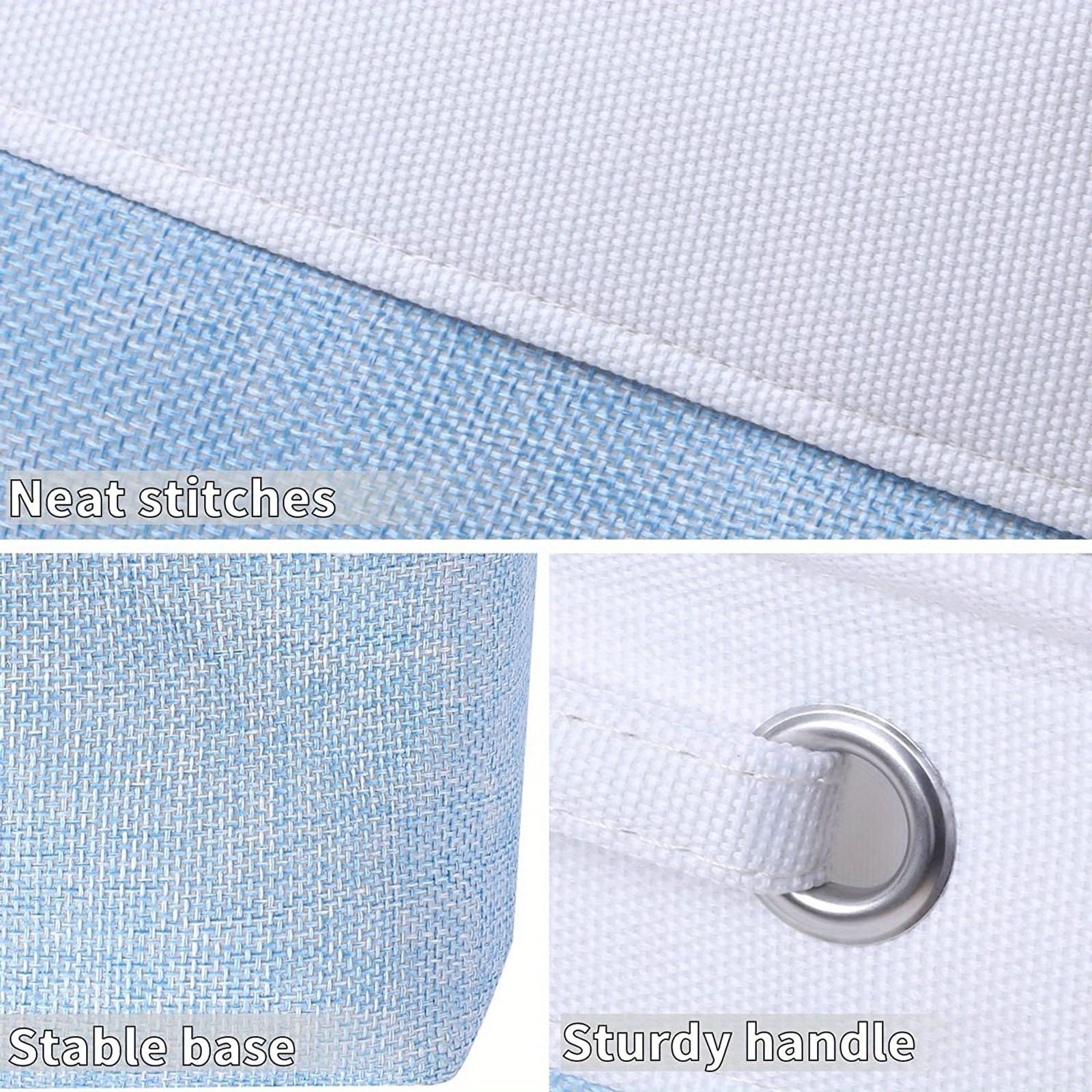 Foldable Linen Storage Bins with Handles for Organizing