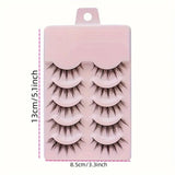 5 Pairs Soft Natural False Lashes for Round Eyes