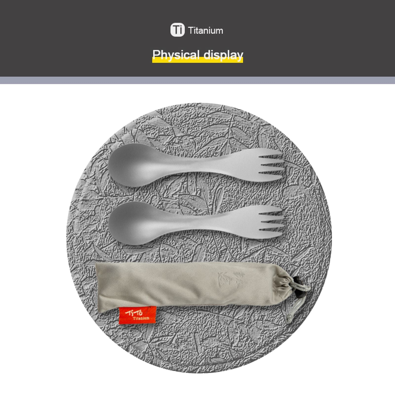 2-in-1 Titanium Spoon and Fork - Lightweight Portable Tool