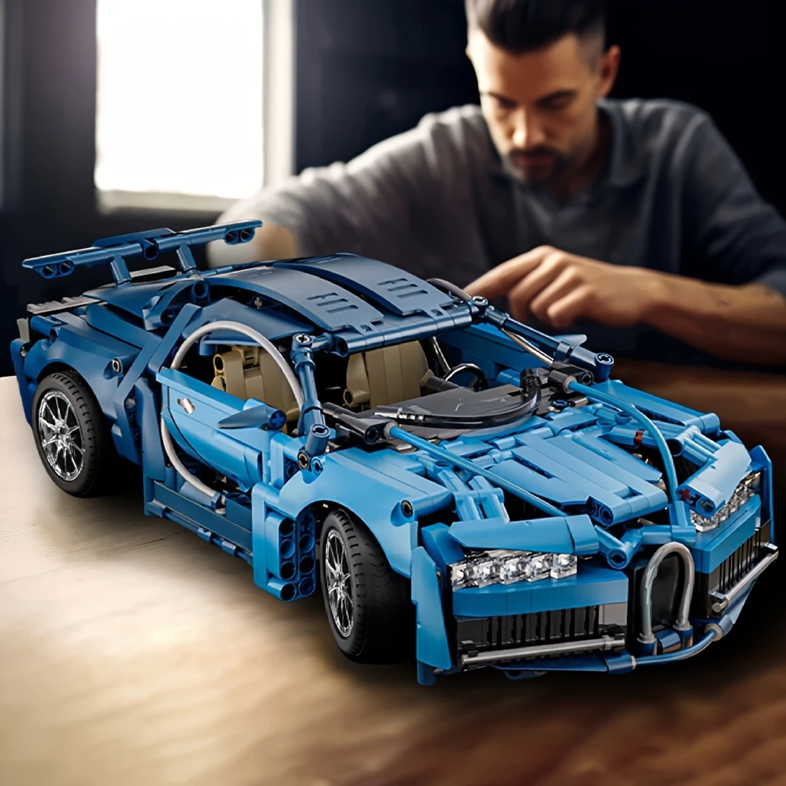 1634-Piece Blue Supercar Building Block Set