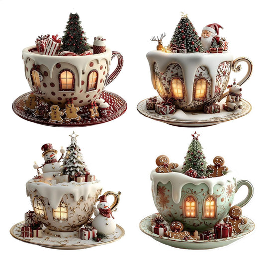 2D Acrylic Christmas Tree Pendant Ornament for Car Mirror