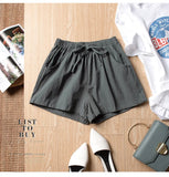 High Waisted Casual Linen Shorts for Women
