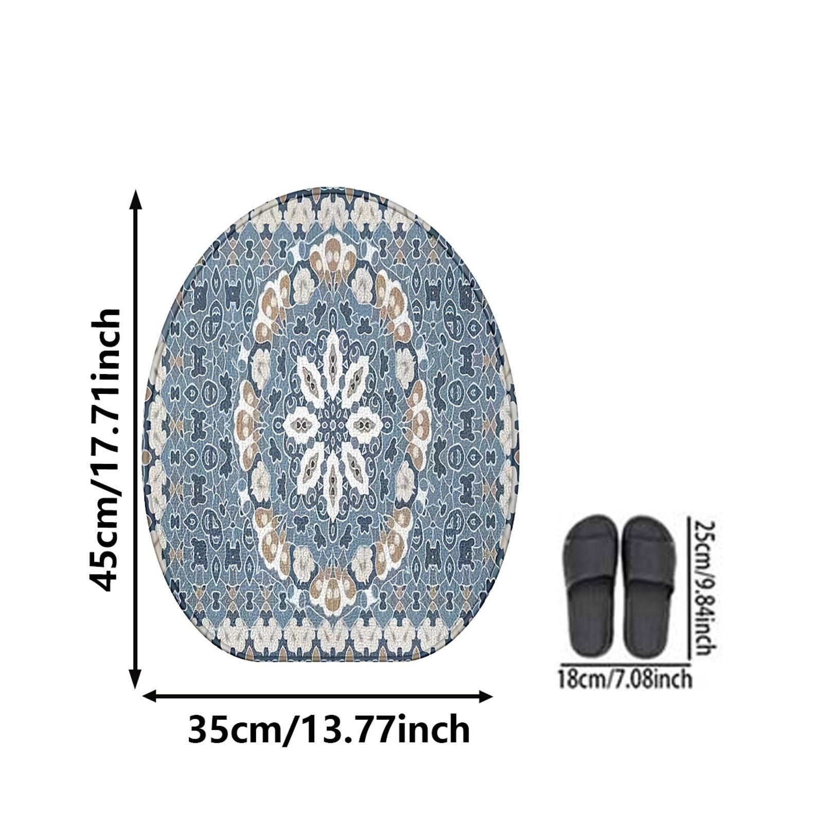 Retro Floral Mandala Non-Slip Bathroom Mat