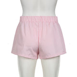 Striped Print Casual Shorts for Women