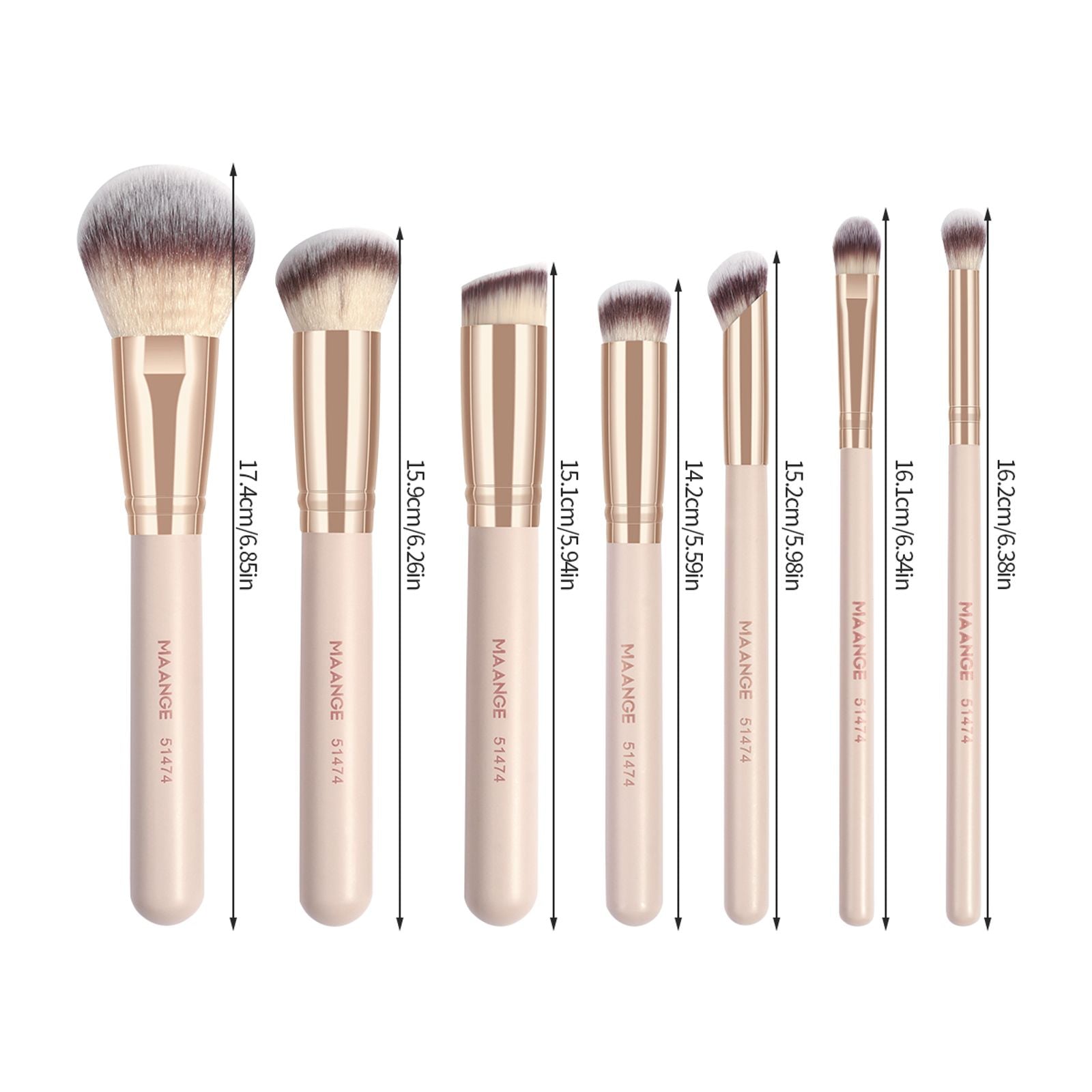7pcs Makeup Brush Set for Foundation, Powder, and Blending