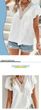 White Plus Size Women's Summer Chic Casual Shirt