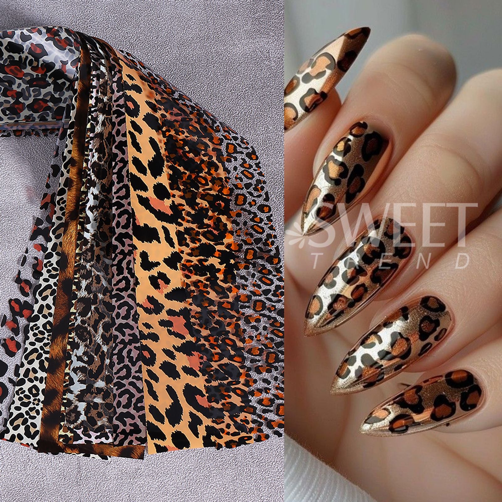 Leopard Print Nail Foil Stickers for DIY Manicure