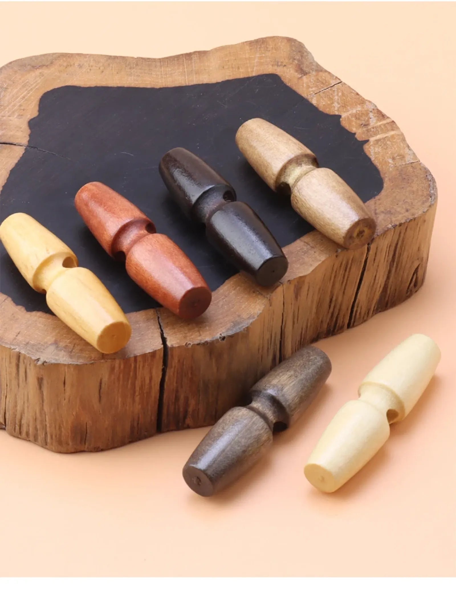 10PCS Wooden Horn Buckles for Women's Wind Coat Sewing