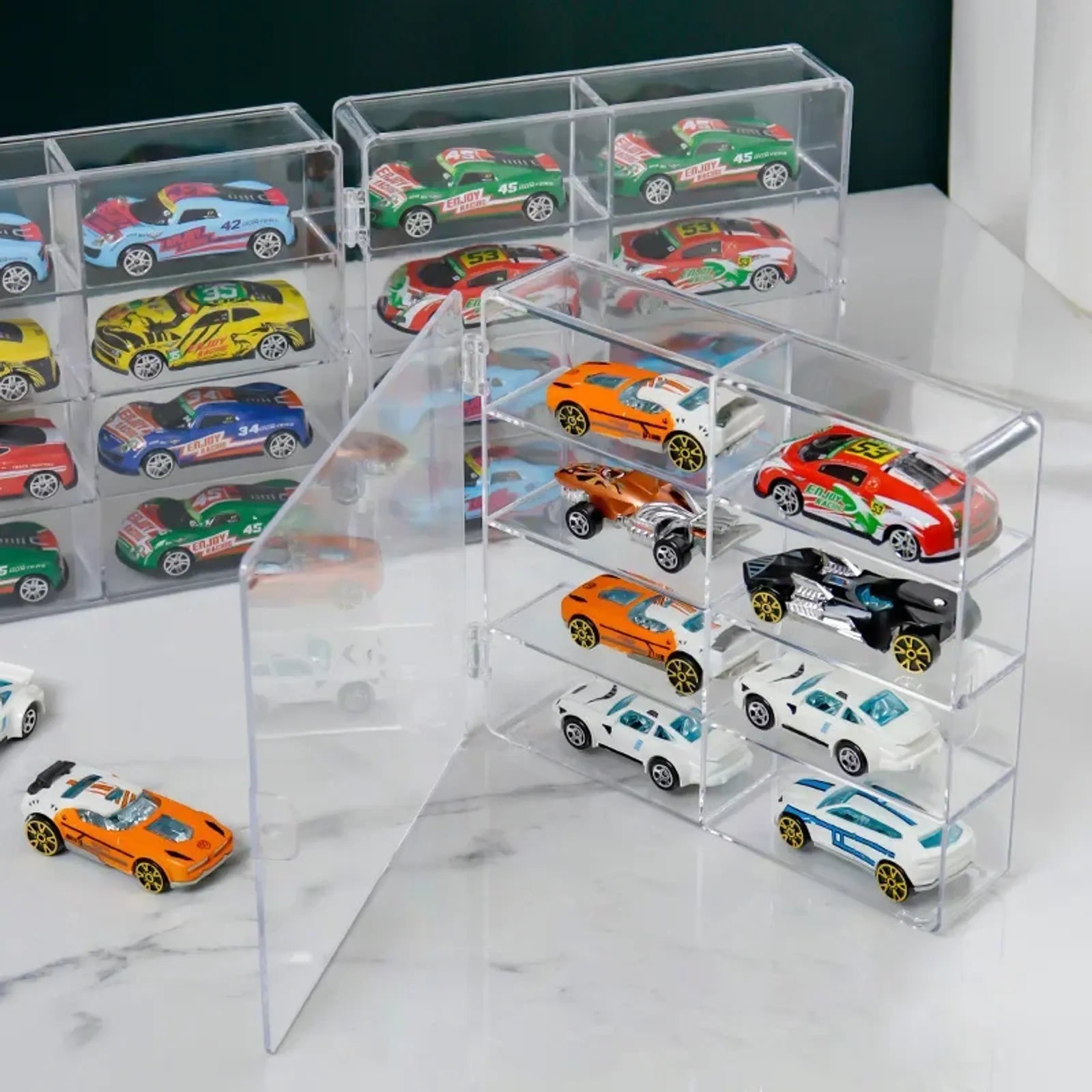 Acrylic Car Display Box 1:64 for Hot Wheels - 8 Grid Rack